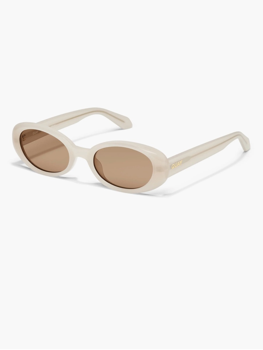 Felt Cute 52mm Gradient Small Oval Sunglasses in Cream